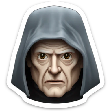 Emperor Shiev Palpatine (scarred and deformed, black hood, robe) Star Wars The return of the jedi sticker