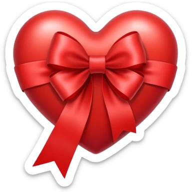 heart with ribbon bow sticker
