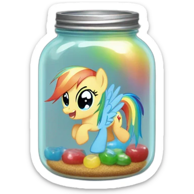 rainbow dash in a jar sticker