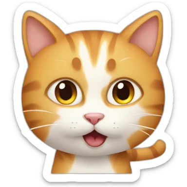 a cat imagining his next meal sticker