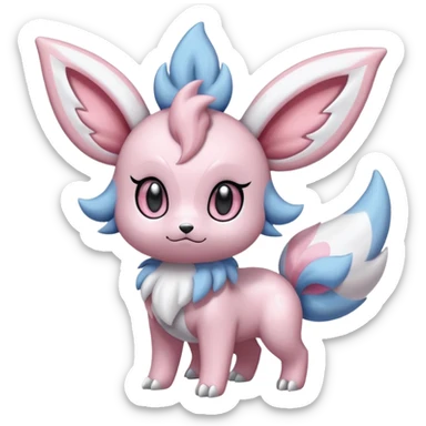 Shiny Whitish Pastel Palkia-Diancie-Absol-Sylveon-Espurr-Minccino-fusion  sticker