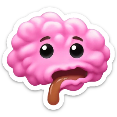 vomit emoji but the vomit is pink sticker