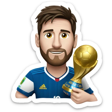 messi con la copa del mundo sticker