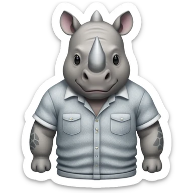 rhino with shirts sticker