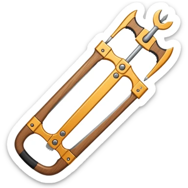 a saw with bows sticker