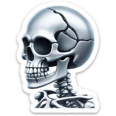 Skeleton made of chrome  sticker