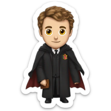 Emanuel Macron qui embrasse Harry Potter sticker
