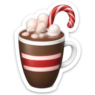 hot cocoa with candy cane sticker