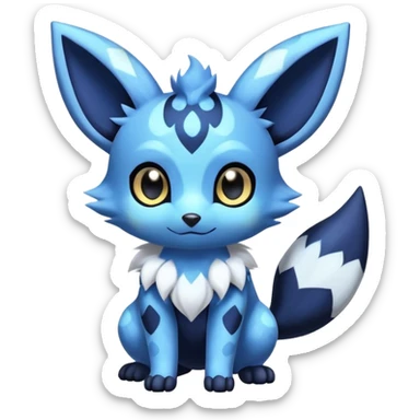 Shiny Cute Adorable Umbreon-Noibat-Meowstic-Hybrid-Creature with pattern-markings sticker