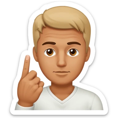 A guy with two middle fingers  sticker