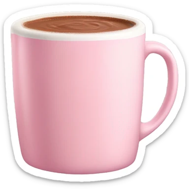 Light Pink mug of hot chocolate  sticker