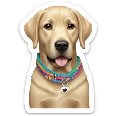 black labrador retriever with friendship bracelets sticker