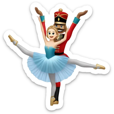 Nutcracker holding a dancer in the air sticker