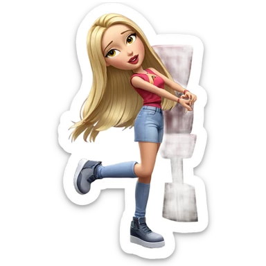 blonde girl in stylish outfit sticker