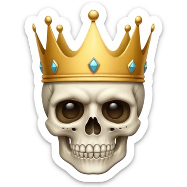 Skull face with a crown sticker