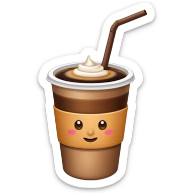 cup of coffee with a straw sticker