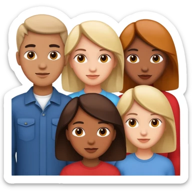 a group of five people sticker