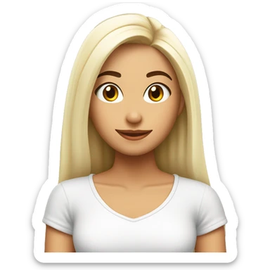 Chica de piel blanca con corona y cabello lasio cafe sticker