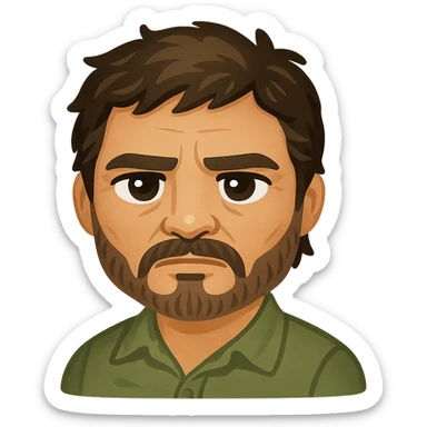 twitter emoji style joel from the last of us portrayed by pedro pascal sticker