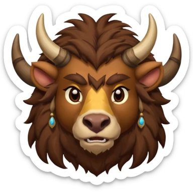 tauren from World of Warcraft, simple, expressive sticker