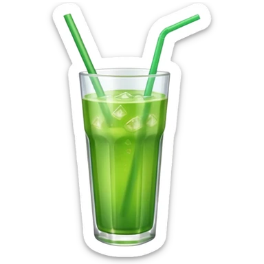 tropical green drink with straw sticker