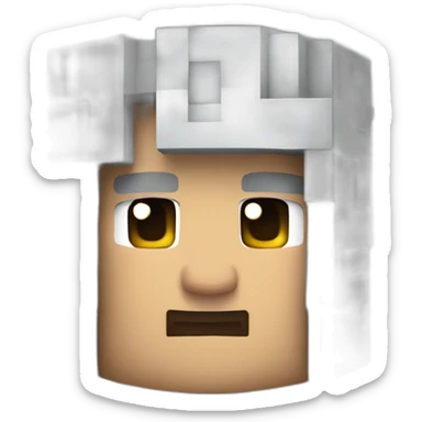 Steve de Minecraft con lo que sea en la cabesa sticker