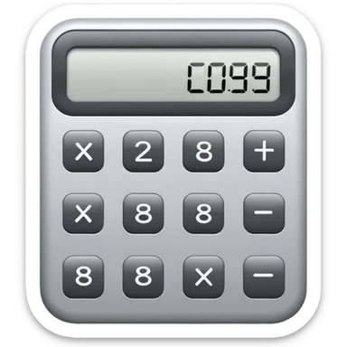 Minimalist gray calculator icon with smooth rounded corners, no numbers or symbols, clean and sleek design inspired by Apple’s style — simple and abstract, subtle and elegant. sticker