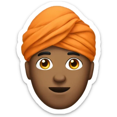 turban orange white guy sticker