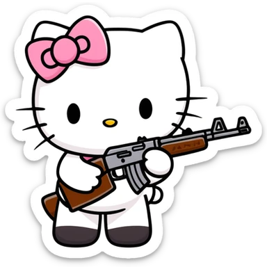 hello kitty with AK sticker