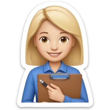 HR girl emoji with a clipboard sticker