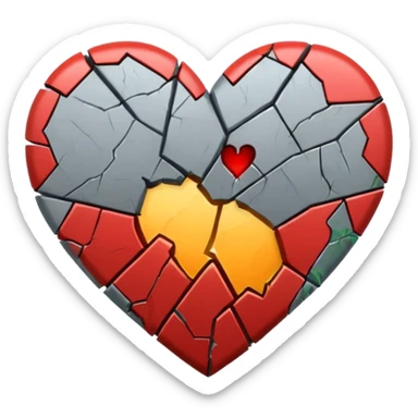 broken heart grey sticker