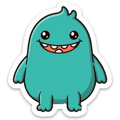 Poop monster sticker