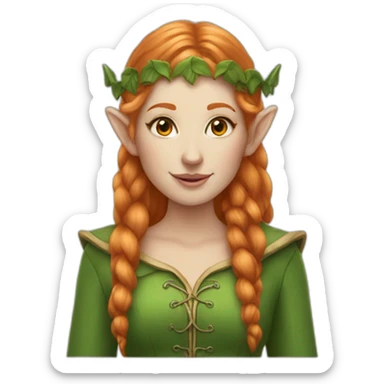 Elf woman ginger white sticker