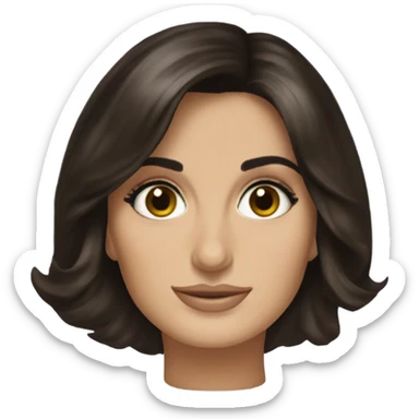 Penelope cruz with dark brown hair bob sticker