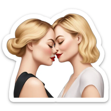 Emma stone kiss margot robbie sticker