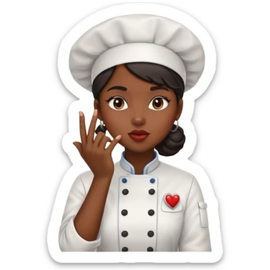 Black female chef kissing hand  sticker