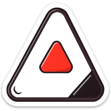 YouTube logo, red rounded rectangle with white play triangle button in the center sticker