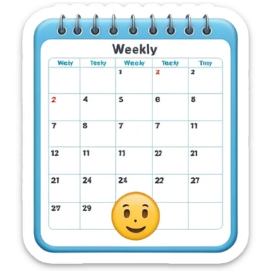 Weekly calendar sticker