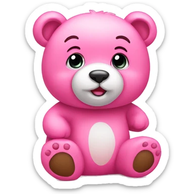 Pink cute bear sticker