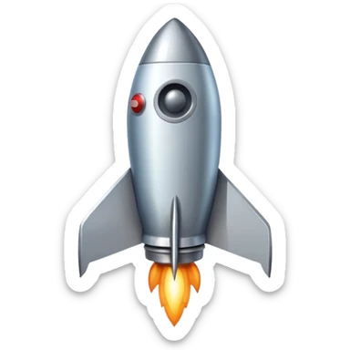 rocket emoji with a white X cross in the middle sticker