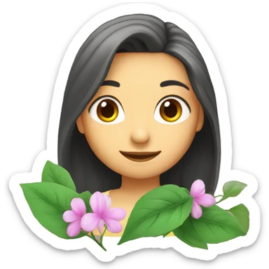 jasmins flowers with leafs sticker