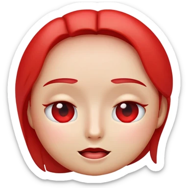 An emoji following the typical android base emoji style, with no mouth, eyes turned down, and blushing. sticker