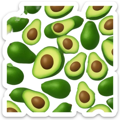 Aguacate con labios grandes y ojos sticker