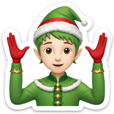DUENDE NAVIDEÑO CON MANOS ARRIBA ANIMANDO sticker