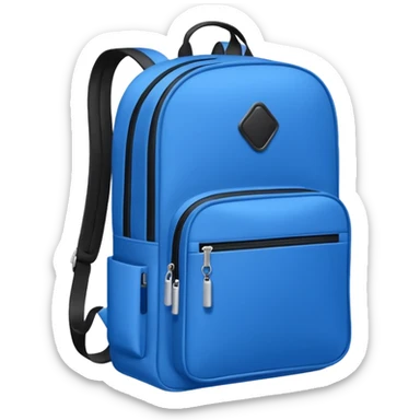 blue school bag inside notebook pen sticker