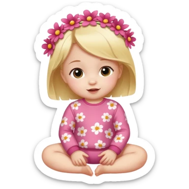 Baby Girl, Different Pose, different outfit, single Baby Girl only. sticker