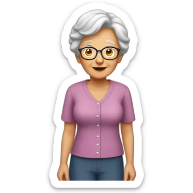 grandma standing on a grandpa sticker