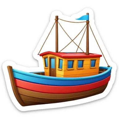 boat in cartoon  sticker
