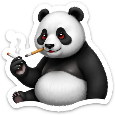 Panda fumando cigarro sticker