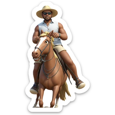 riding horse on the beach sticker